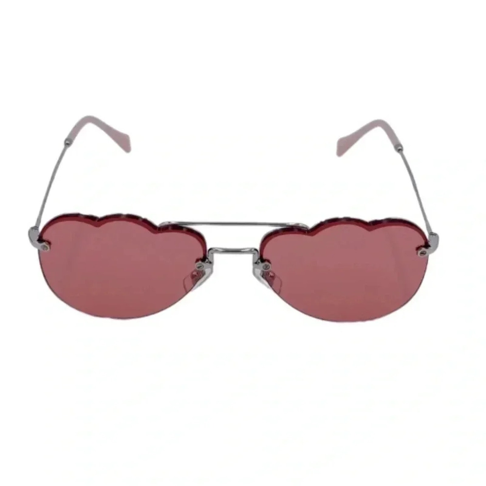 Miu Miu Mu56us - Pink Lens Metal Frame Sunglasses Nwt
